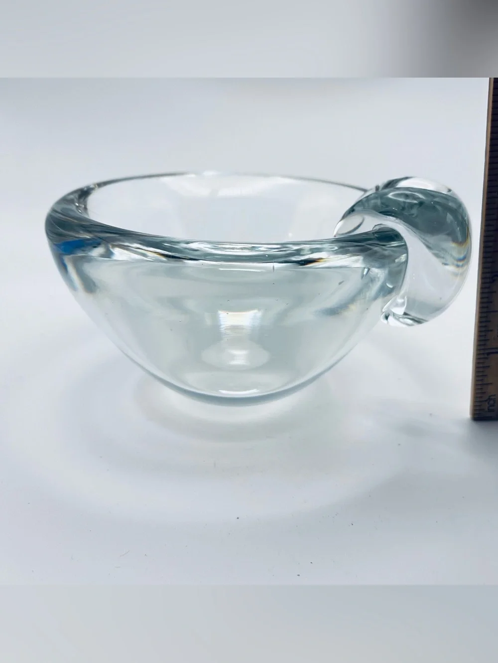 Hand Blown Clear Sloping Bowl Ashtray. VTG PAIRPOINT Gift  Barware Collectible